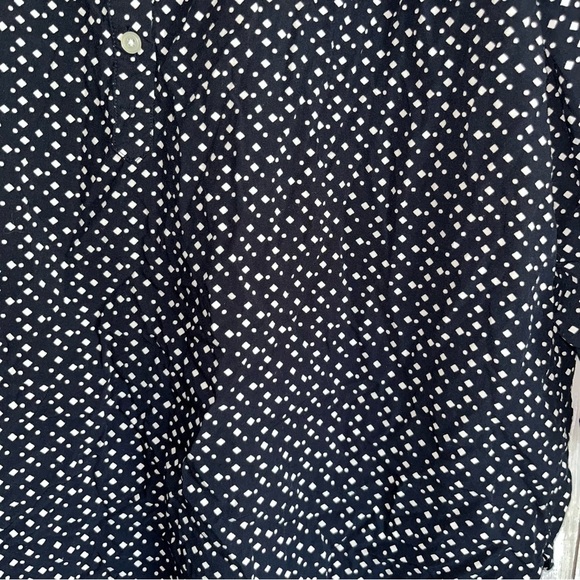 Loft Black & White 3/4 Sleeve Button Popover - Picture 2 of 5